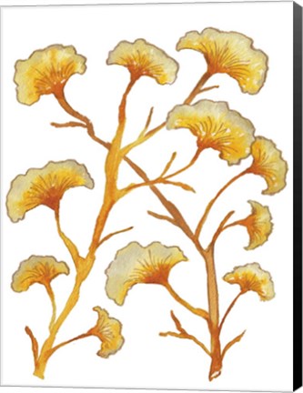 Framed Gold Floral Branches Print