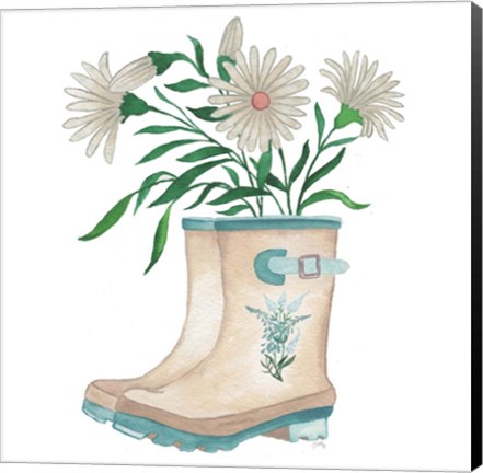 Framed Floral Rain Boots Print