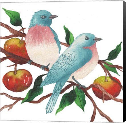 Framed Birds and Apples Print