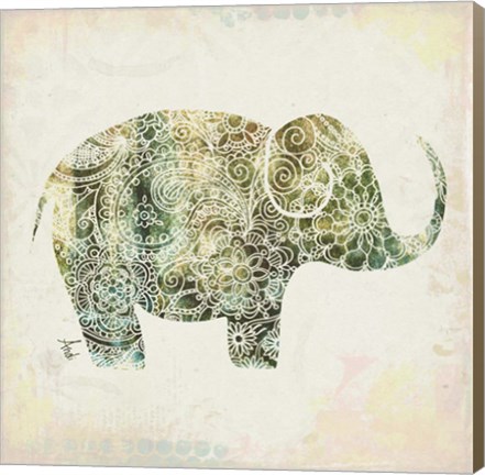 Framed Boho Elephant I Print