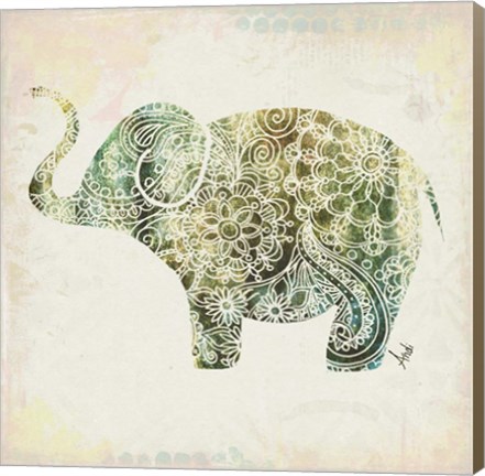 Framed Boho Elephant II Print