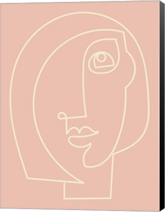 Framed Figure Line Woman on Blush Print