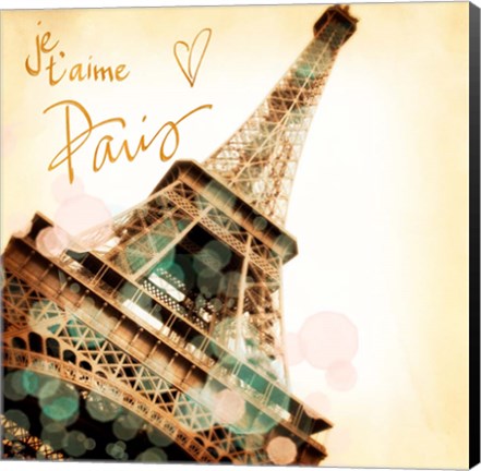 Framed Je, t&#39;aime Paris Print