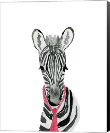 Framed Zebra With Tie Print