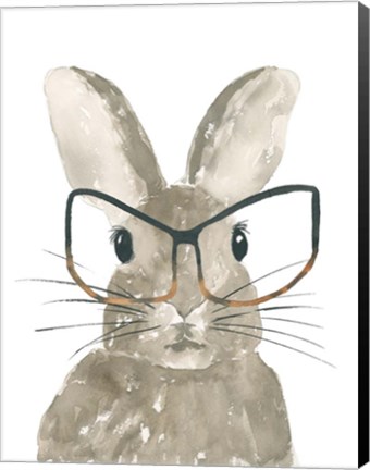 Framed Bunny With Glasses Print