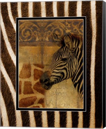 Framed Elegant Safari with Zebra Border Print