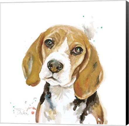 Framed Watercolor Beagle Print