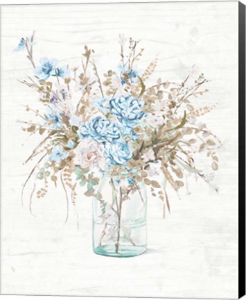 Framed Flowers In Glass Vase Print