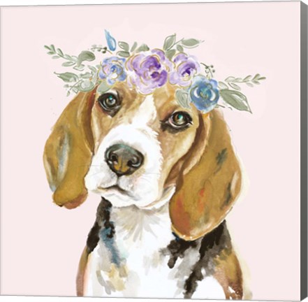 Framed Flower Crown Pet I Print