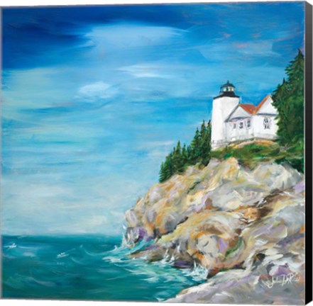 Framed Lighthouse on the Rocky Shore II Print