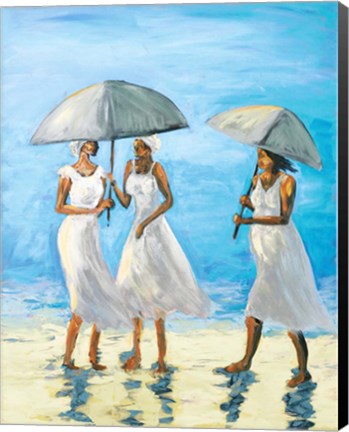 Framed Women on Beach II Print
