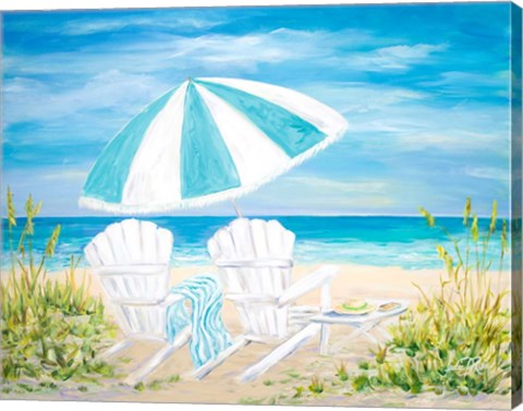 Framed Beach Umbrella Print