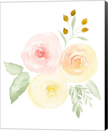 Framed Watercolor Roses II Print
