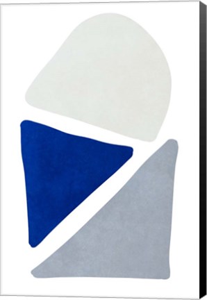 Framed Blue Simple Shapes II Print