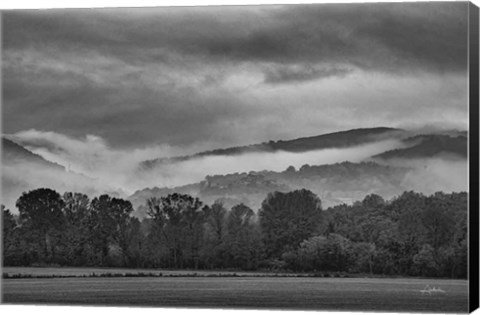 Framed Village in the Fog Print