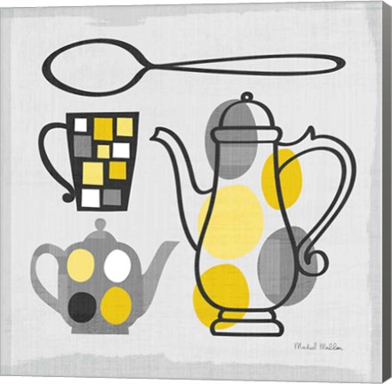 Framed Modern Kitchen Square IV Yellow Print