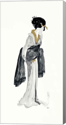 Framed Geisha II Black and Gold Print