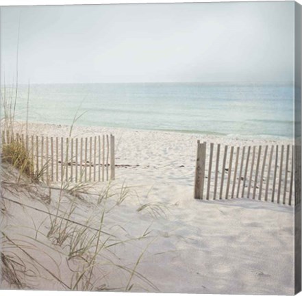 Framed Beach Fence Print