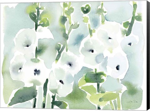 Framed White Hollyhocks Print