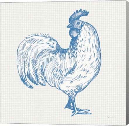 Framed Cottage Rooster III Print