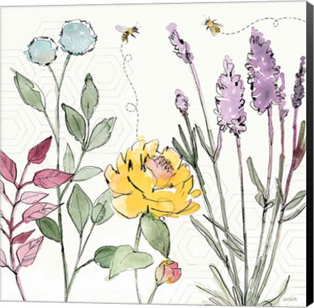 Framed Honeybee Blossoms II Print