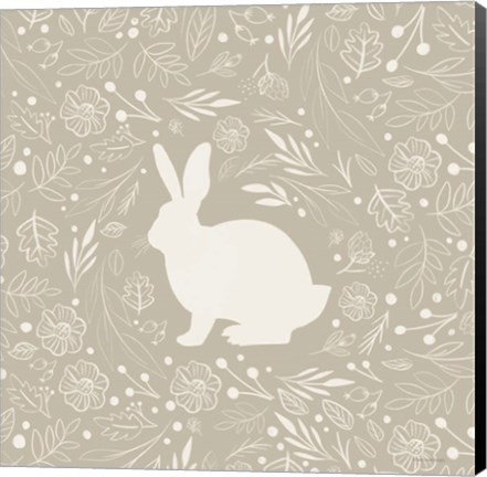 Framed Floral Rabbit Print