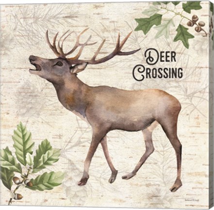 Framed Deer Crossing Print