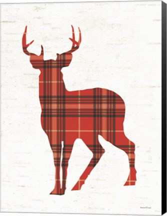 Framed Plaid Deer Print