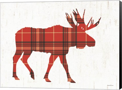 Framed Plaid Moose Print