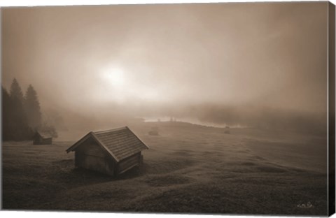 Framed Misty Morning Sunrise Print