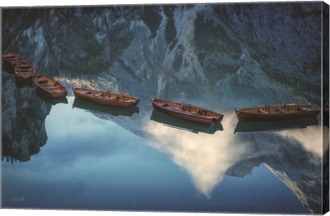 Framed Boats of Braies II Print