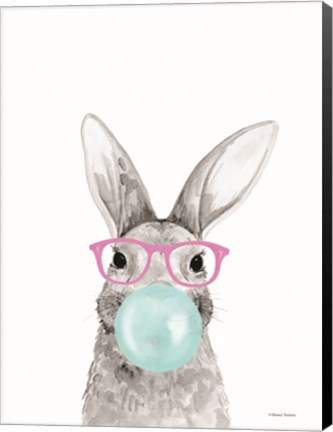 Framed Bubble Gum Bunny Print