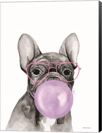 Framed Bubble Gum Puppy Print