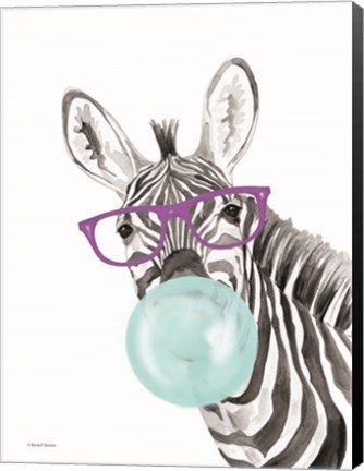 Framed Bubble Gum Zebra Print