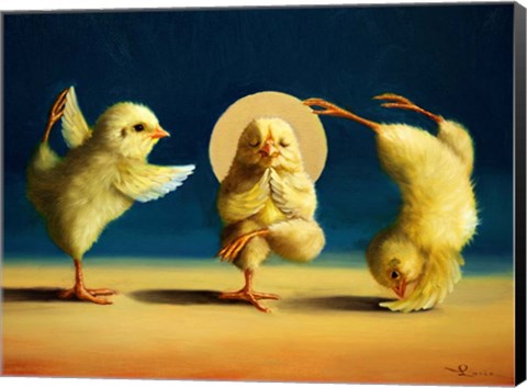 Framed Yoga Chicks Three Print