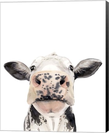 Framed Watercolor Cow Portrait II Print