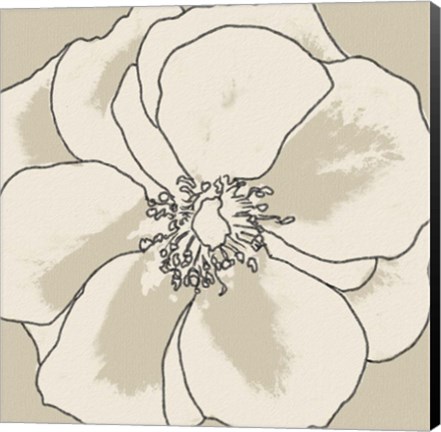 Framed Beige Blooms I Print