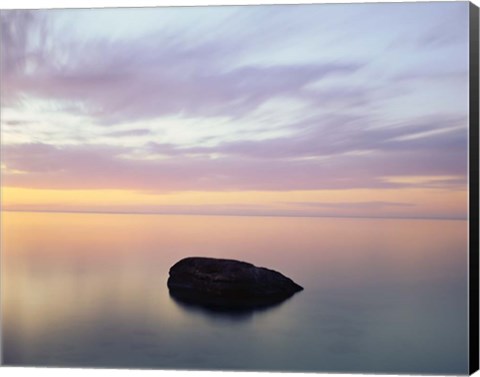 Framed Rock at Sunset Print