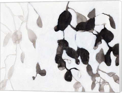 Framed Leaves in Black and White Print