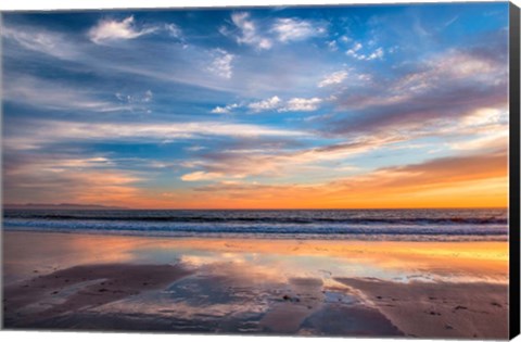 Framed Cloud Reflections Twin Lakes Beach Print