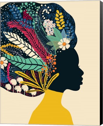 Framed Afro Woman In Yellow Print