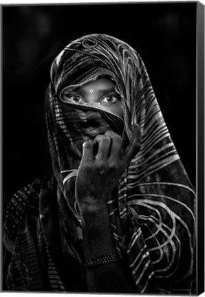 Framed Street Portrait in a Village Close to Delhi Print