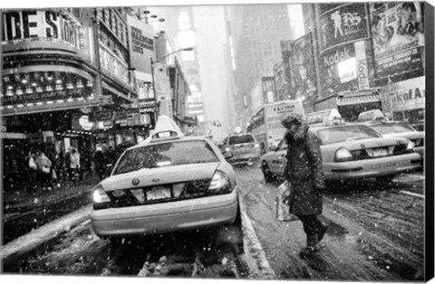 Framed New York in Blizzard Print