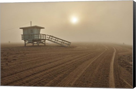 Framed Fog on the Beach - Santa Monica Print