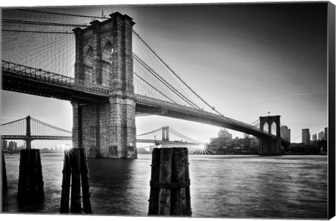 Framed Brooklyn Bridge - Sunrise Print