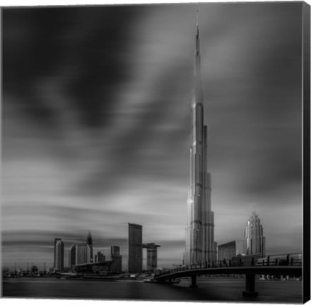 Framed Dubai Downtown Cityscape, Dubai, UAE Print