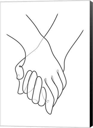 Framed Holding Hands Lines Print