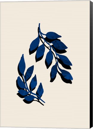 Framed Blue Twig Brush Print