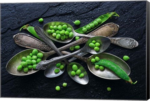 Framed Spoons &amp; Green Pea Print