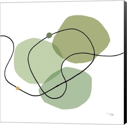 Framed Sinuous Trajectory green III Print